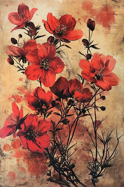 Weathered Floral Splendour by Eye catching paintings