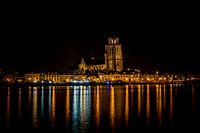 Skyline de Dordrecht en soirée