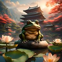 Schläfrige fette Kröte in Japan