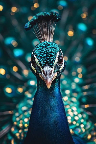 Bunter Pfau mit intensivem Blick von Imperial Art House