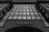 Chilehaus in Hamburg's Kontorviertel (Black and white