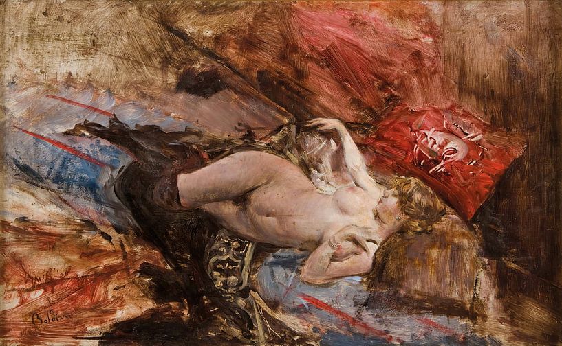 Giovanni Boldini - Nu féminin aux bas noirs (ca. 1885 par Peter Balan