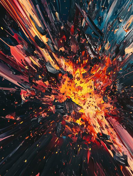 Colourful explosion in red and blue by artefacti