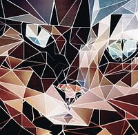 Portrait low poly d'un chat