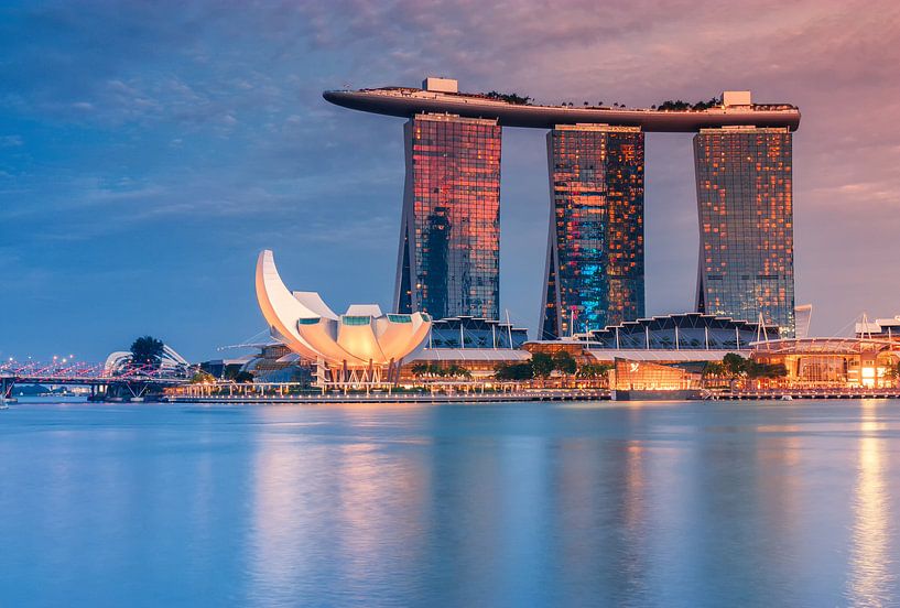 Skyline Singapur bei Nacht von Ilya Korzelius