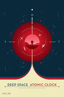 STK204953S - Poster de l'horloge atomique de l'espace lointain, version rouge.