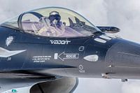 Nahaufnahme des belgischen F-16 Solo-Display-Piloten Vador von der 1sqn in Florennes.
