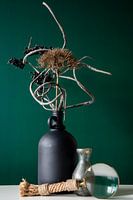 Still life Black vase & magnifying glass