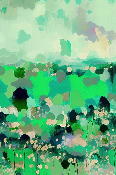 Abstract bloemenweide van Bert Nijholt