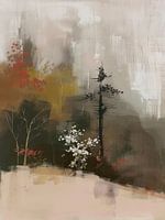 Paysage abstrait dans des tons neutres, style japonais