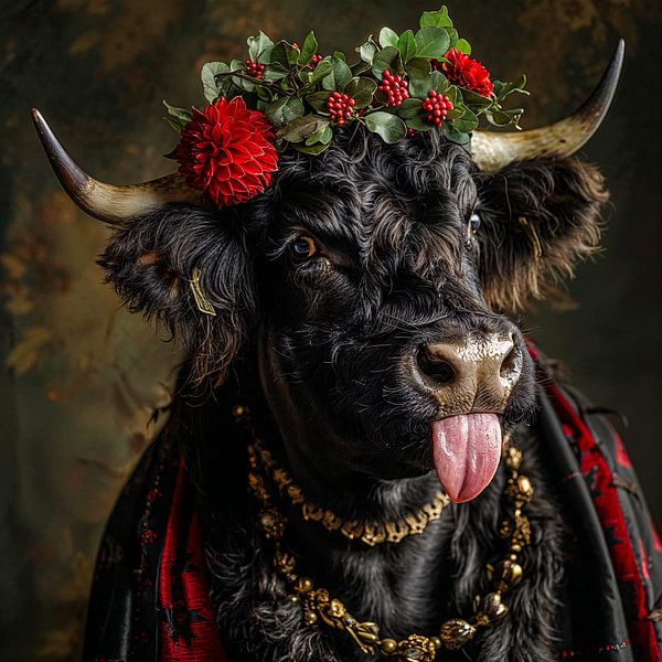 Royal splendour: A portrait of untamed beauty by Klaus Tesching - Art-AI