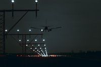 Boeing 737 lands at Schiphol Airport