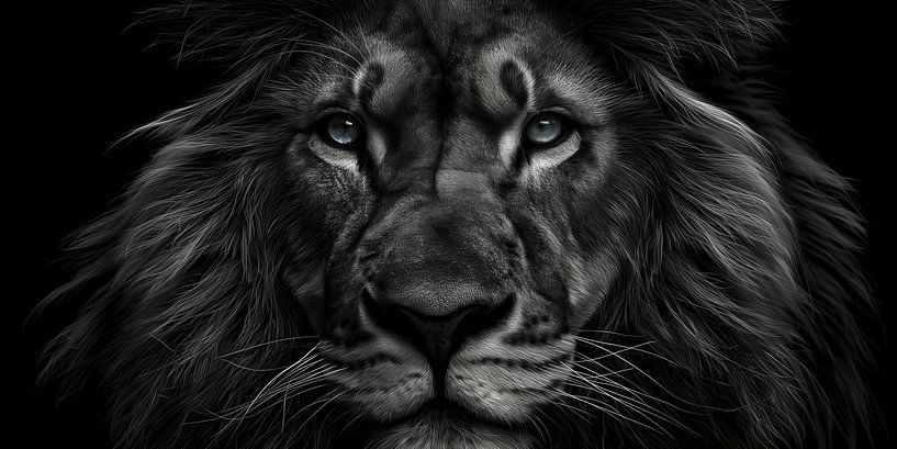 Löwe in Schwarz und Weiß von Imagine