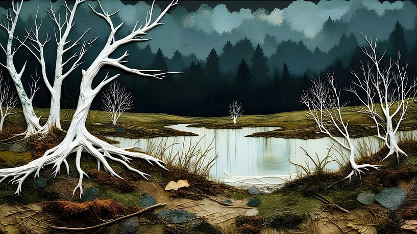 Moorlandschaft in der Nacht von Nick Wendt