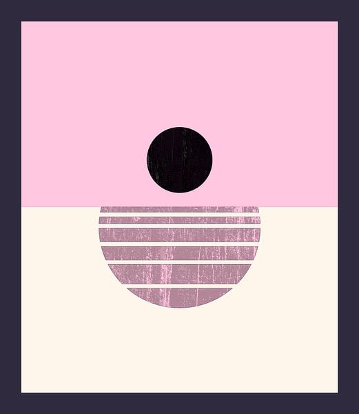 Coucher de soleil rétro en beige rose par Mad Dog Art