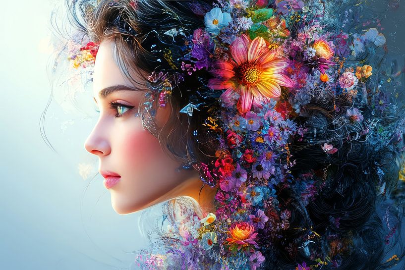 woman with flowers fantasy by Egon Zitter