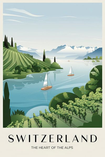 Switzerland Vintage Travel Poster von Poster Art Shop