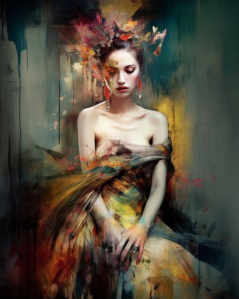 Portrait coloré et moderne par Carla Van Iersel