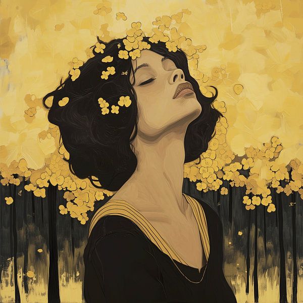 Im Bann der goldenen Blüte: Ein Moment der Ruhe von Color Square