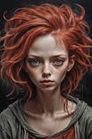 junges Mädchen mit roten Haaren