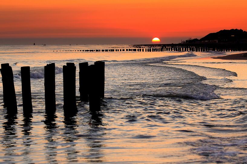 Coucher de soleil à Zoutelande  par Els Fonteine
