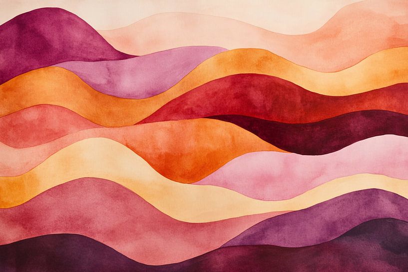 Couleurs chaudes, abstraites et ondulées par Imperial Art House