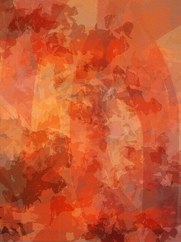 Colorful abstract art in orange, yellow, brown by Dina Dankers