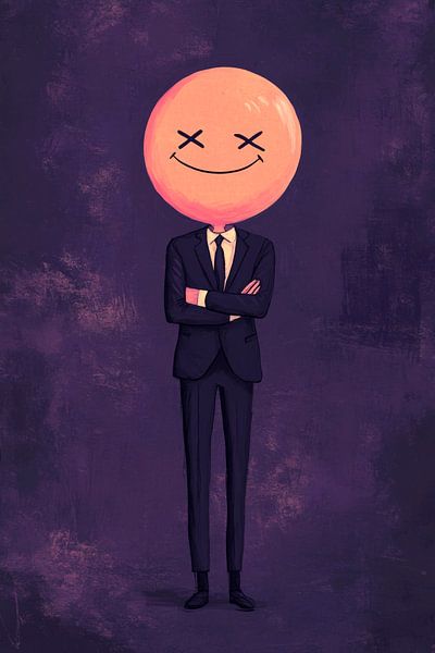 Scherzhafter Geschäftsmann in Anzug von Poster Art Shop