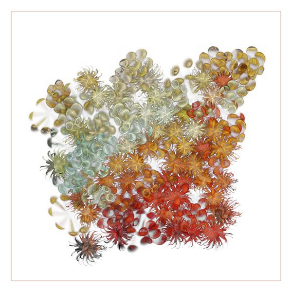 Abstract figure with flowers by Carla van Zomeren