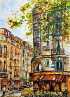 Terrace in a Parisian street.