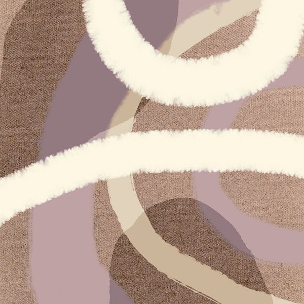 Abstrakte pastellfarbene Formen in Beige, Rosa, Lila und Off-White von Dina Dankers