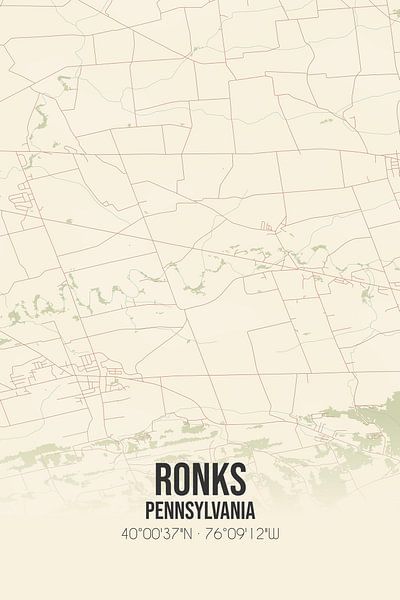 Vintage map of Ronks (Pennsylvania), USA. by Prints of Place