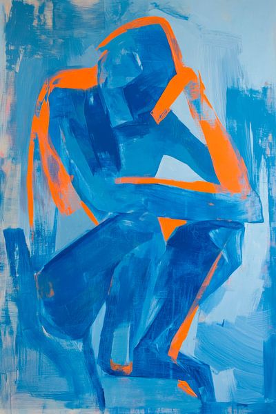 Pensées solitaires en bleu par Poster Art Shop