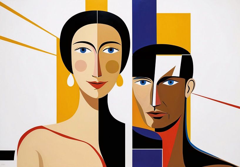 Abstrakte bunte Gesichter Kunst von Art & Soul Creations