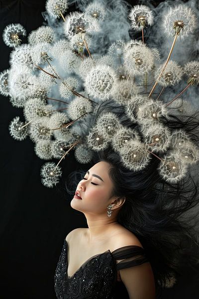 Frau mit Fusselblumen von Egon Zitter