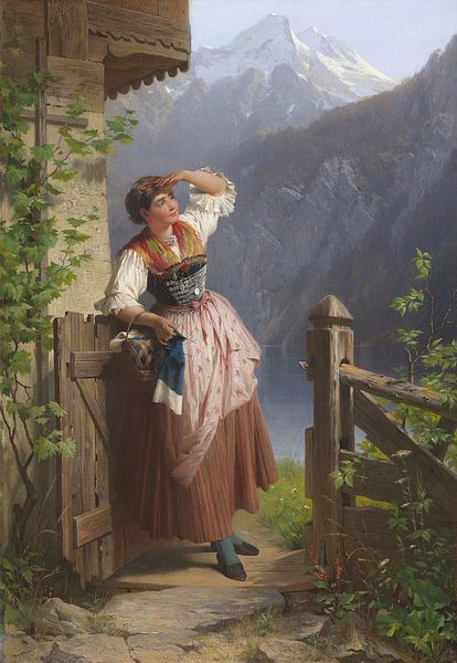 Girl at the Lookout, PETER BAUMGARTNER, 1871 by Atelier Liesjes