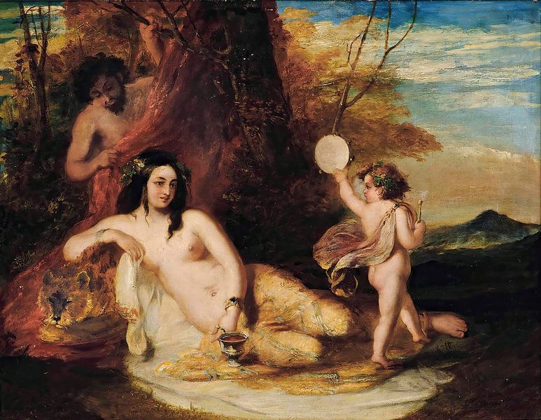 Satyr spioniert eine liegende Nymphe aus von Peter Balan