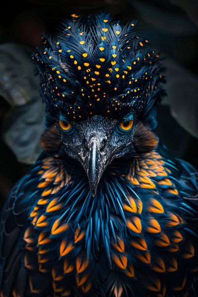 Intensives Auge eines bunten Vogels von Art & Soul Creations