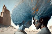 Digitale Kunst: Menschen in einer Dystopie