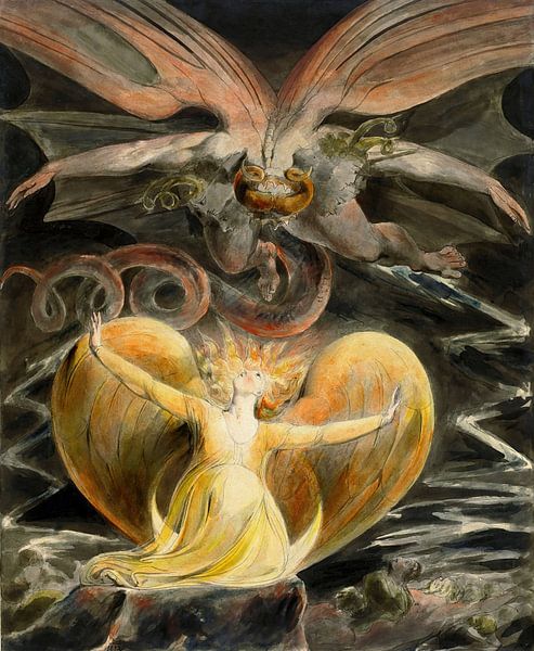 Le grand dragon rouge et la femme vêtue de soleil - William Blake par Accessible Art