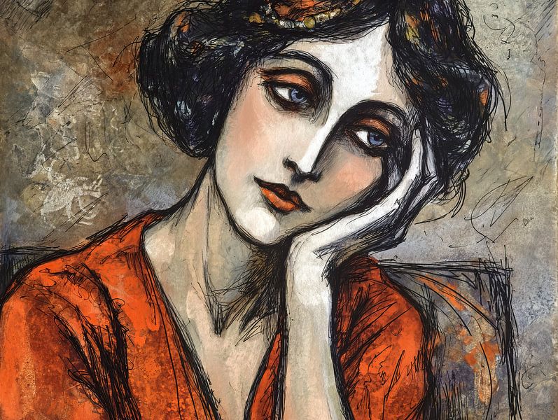 Brazilian woman | A moment of reflection by Abstract Painting