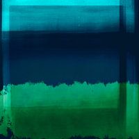 Leuchtende Farbblöcke. Moderne abstrakte Kunst in Neonfarben. Blau und Grün