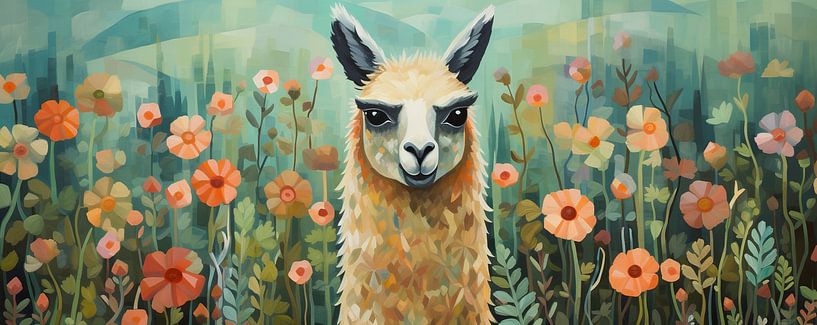 Blumen-Lama von Wunderbare Kunst