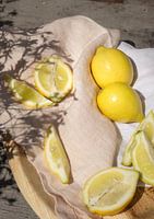 Sommer Zitronen | Mediterraner Fotodruck | Bunte Wandkunst