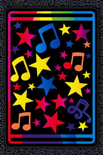 Explosion d'étoiles colorées et de notes de musique par Imperial Art House