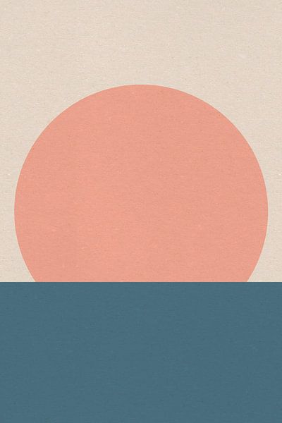 Ikigai. Abstract minimalist Zen art. Sun, Moon, Ocean V by Dina Dankers