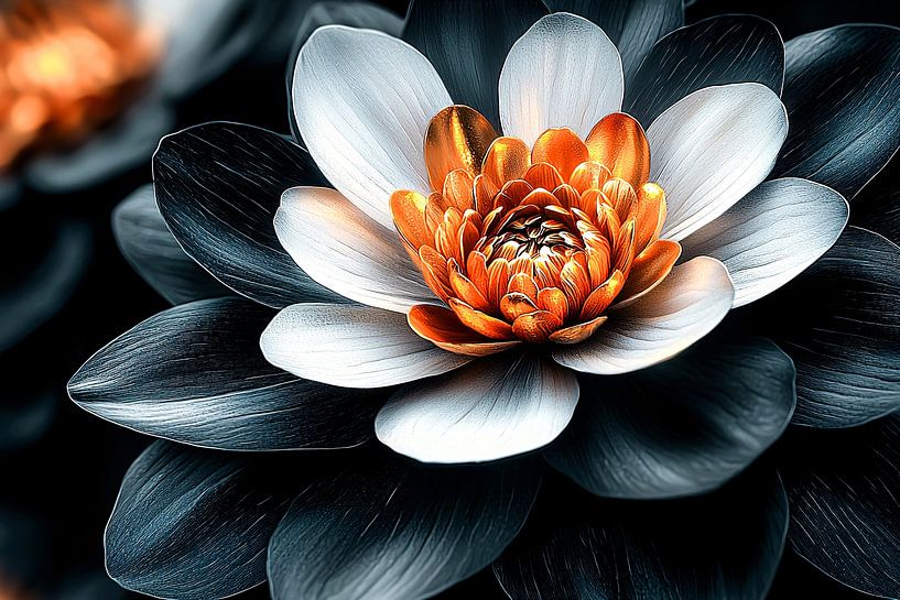 Elegant golden lotus flower art by Imperial Art House