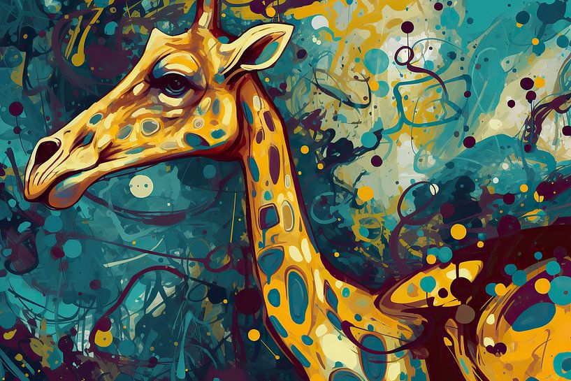 Giraffe Rätsel lösen | Expressionistische Malerei von Blickfänger Gemälde