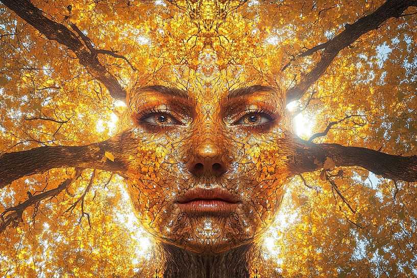 spiritual image of woman in the forest by Egon Zitter