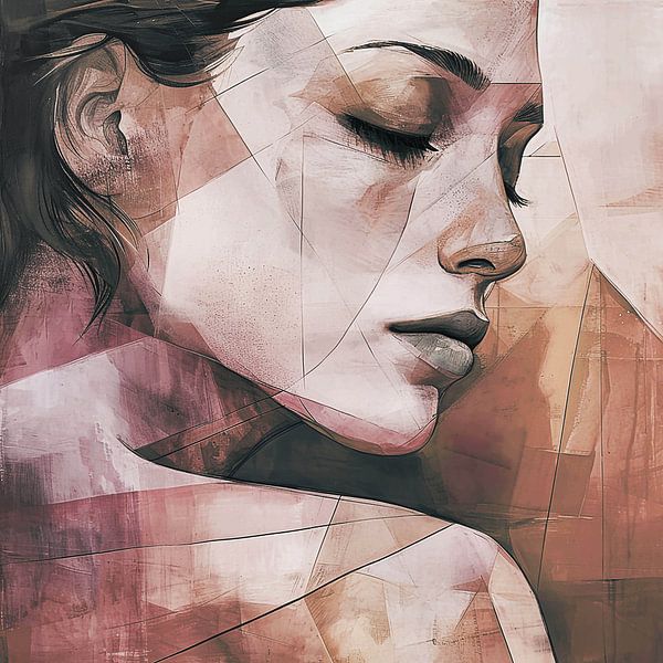 Facettierte Stille: Ein Porträt in rosa Erdtönen von Color Square